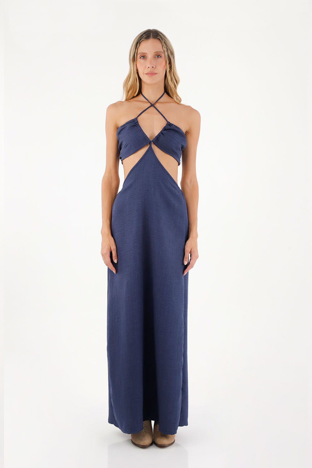 Vestido Largo Joan Azul Oscuro