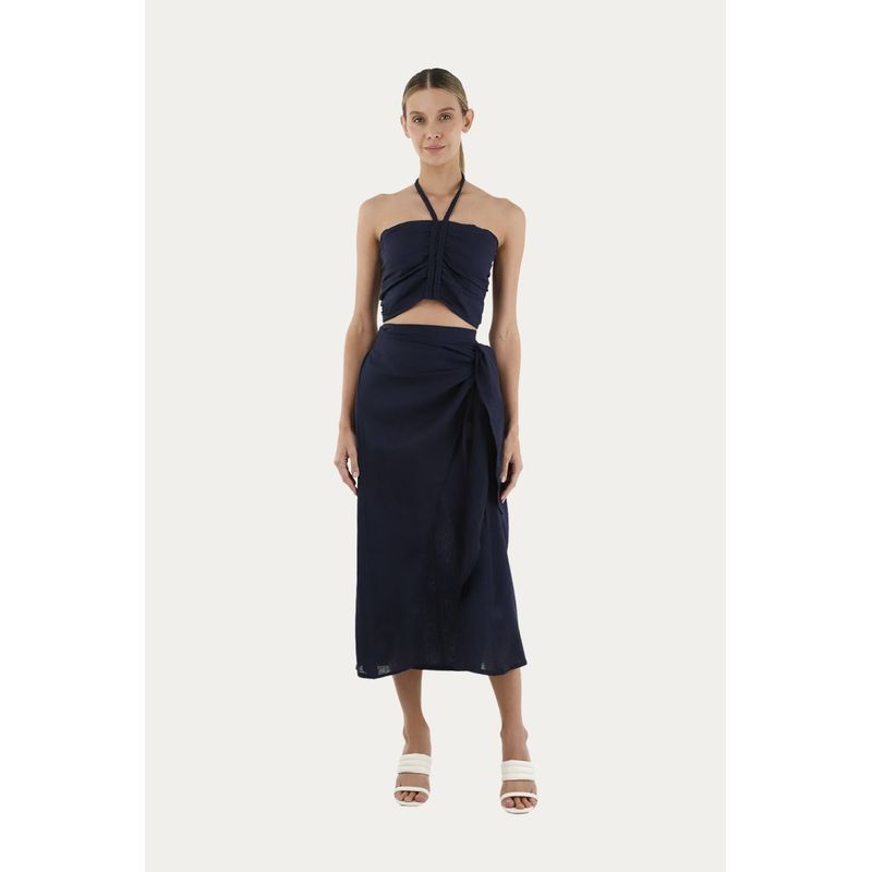 Falda Larga Giselle Azul Oscuro