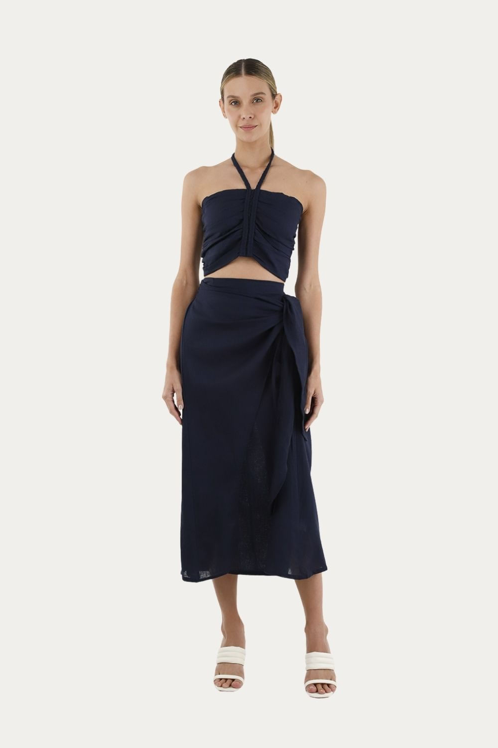 Falda Larga Giselle Azul Oscuro