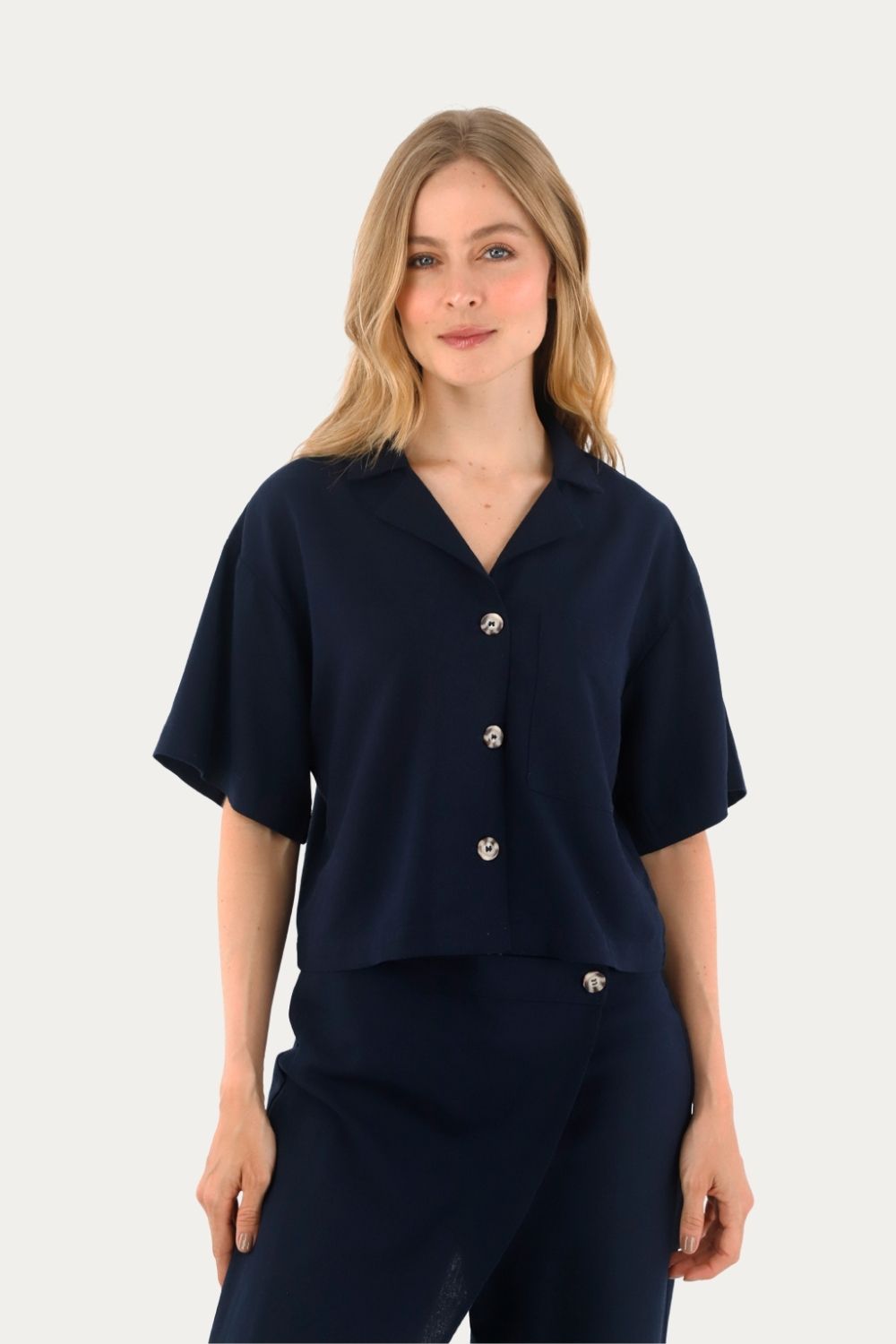 Camisa Matilde Azul Oscuro