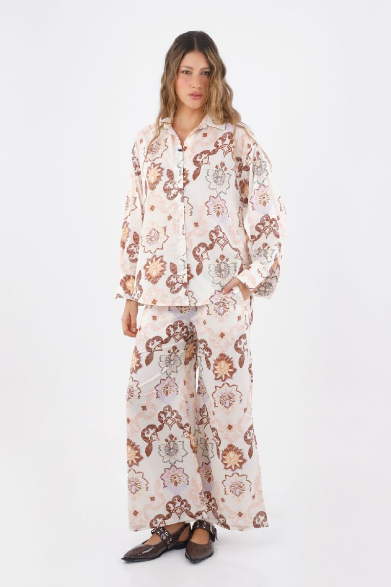 Pantalon Alice Estampado Marfil