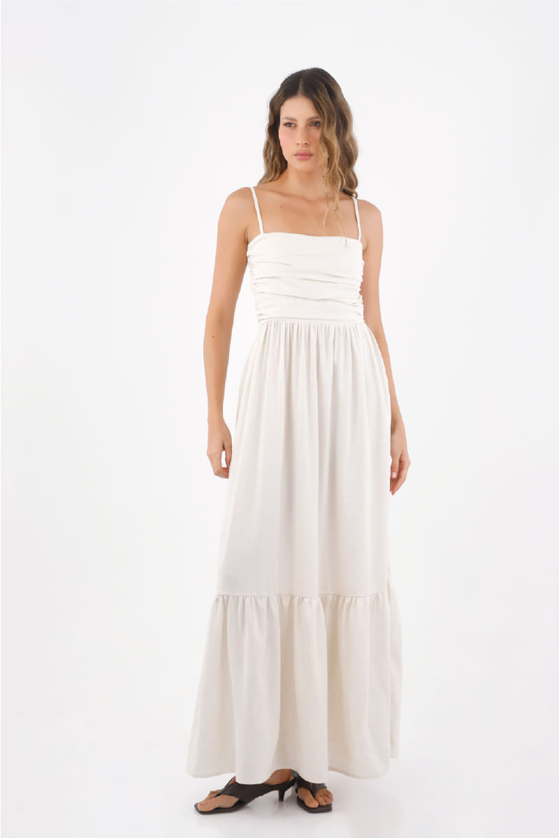 Vestido Largo Palma Marfil
