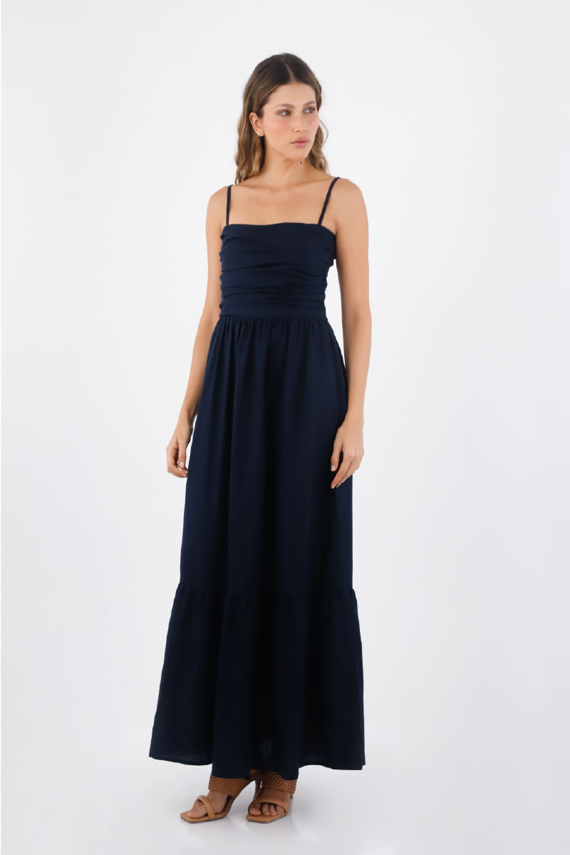 Vestido Largo Palma Azul_Osc