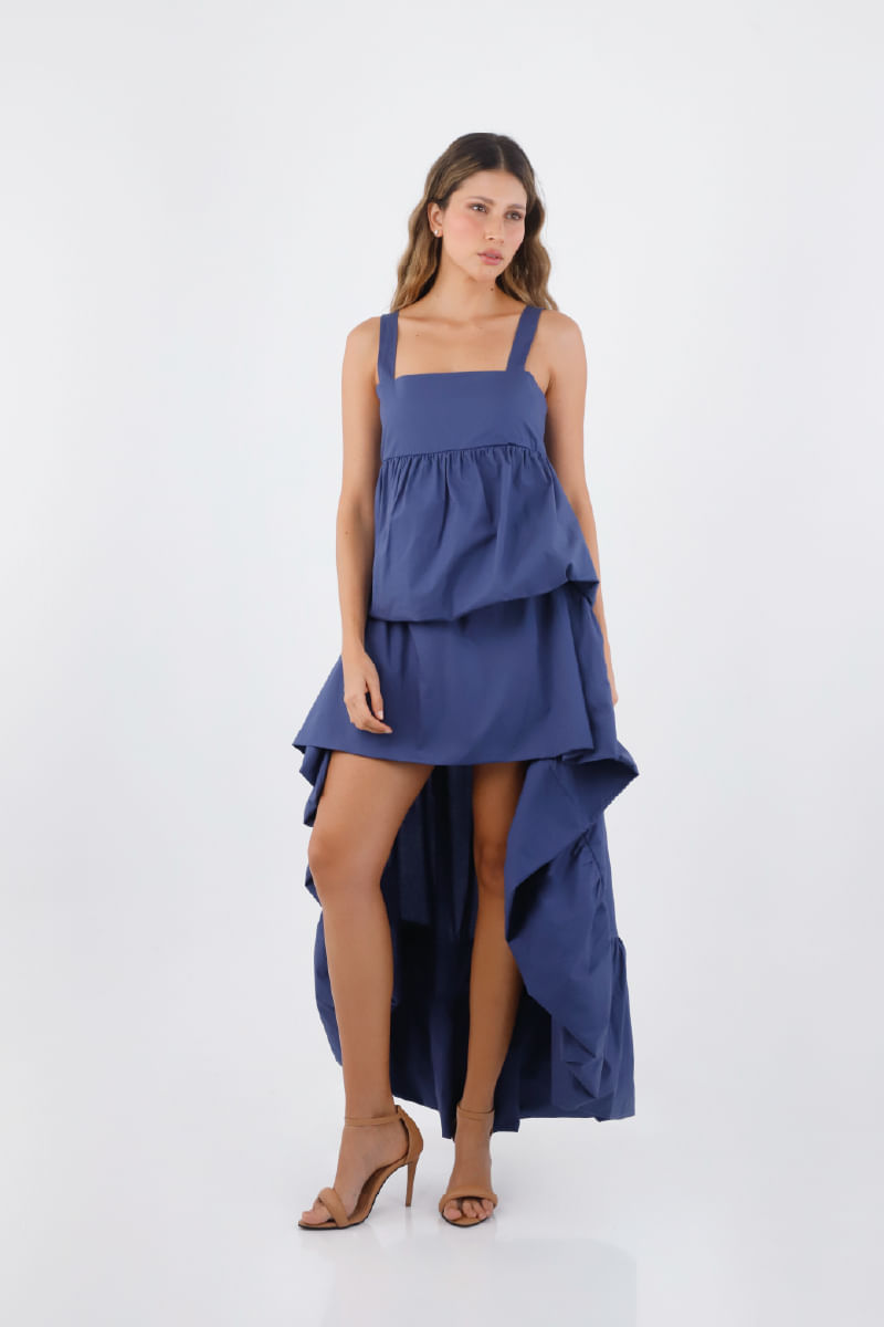 Vestido Largo Luvana Azul Oscuro
